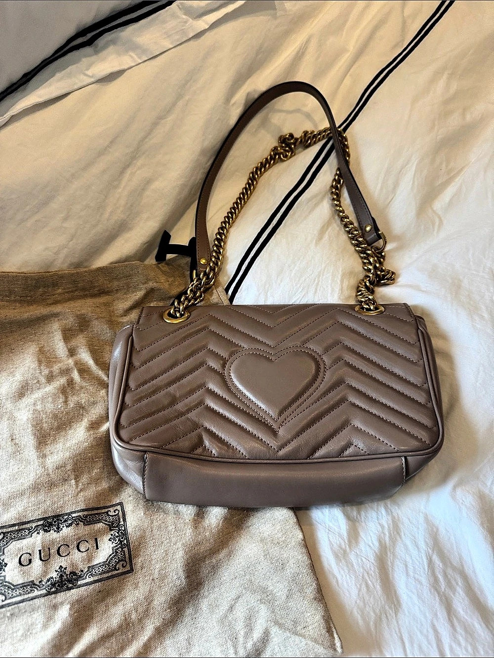 Gucci GG Marmont Matelassé Medium Shoulder Bag Brown